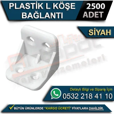Plastik L Köşe Bağlantı Siyah (2500 Adet)