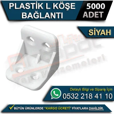 Plastik L Köşe Bağlantı Siyah (5000 Adet)
