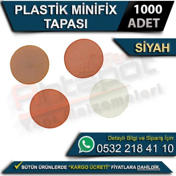 Plastik Minifix Tapası Siyah (1000 Adet) - Minifixler Plastik Minifix Tapası Siyah (1000 Adet) | Minifixler