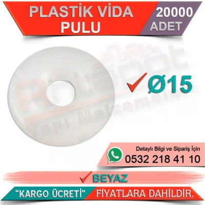 Plastic Washer Ø15 Screw Washer White (20000 Pieces)