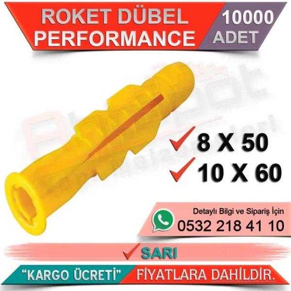 Rocket Dowel 8x50 Yellow (10000 Pieces) - Hardware Varieties Rocket Dowel 8x50 Yellow (10000 Pieces) | Hardware Varieties