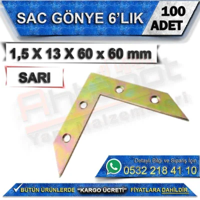 Sac Gönye 6’lık 1,5X13X60x60 mm (100 Adet)