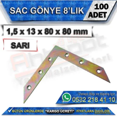 Sac Gönye 8’lık 1,5x13x80x80 mm (100 Adet)