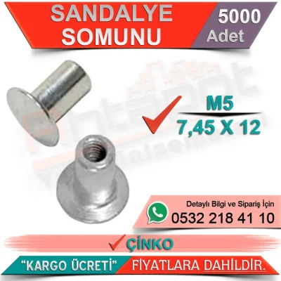 Chair Nut (M5/7,45x12) Zinc (5000 Pieces)