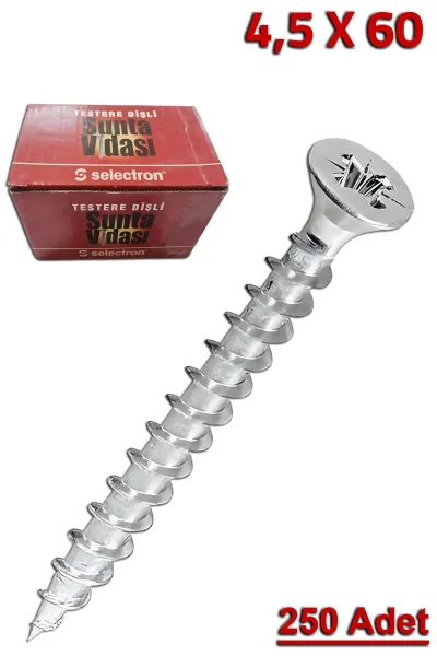 Selectron 4.5x60 Chipboard Screw (250 Pieces)