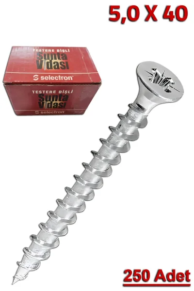 Selectron 5.0x40 Chipboard Screw (250 Pieces)