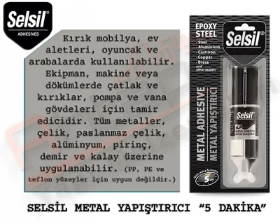 Selsil Epoxy Metal Adhesive 5 Min. 28 Gr (12 Pieces)