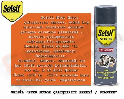 Selsil Eter Sprey (Starter) 200 ML (36 Adet)