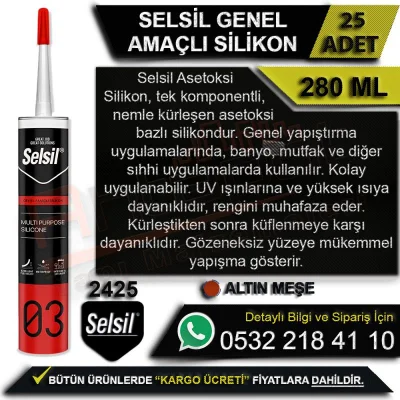 Selsil General Purpose Silicone 280 ML Golden Oak (25 Pieces)