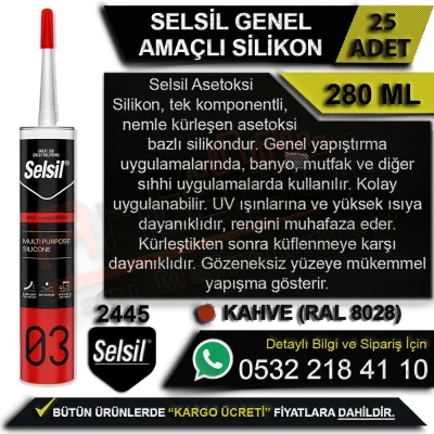 Selsil General Purpose Silicone 280 ML Brown (25 Pieces)