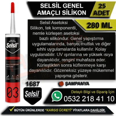 Selsil General Purpose Silicone 280 ML Champagne (25 Pieces)