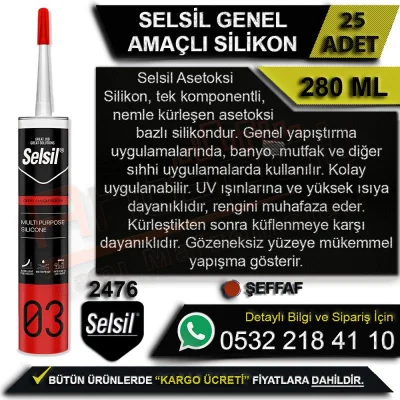 Selsil General Purpose Silicone 280 ML Clear (25 Pieces)