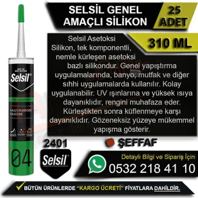 Selsil General Purpose Silicone 310 ML Transparent (25 Pieces)