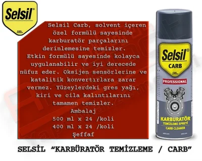 Selsil Karbiratör Temizleyici Sprey 500 ML (24 Adet)