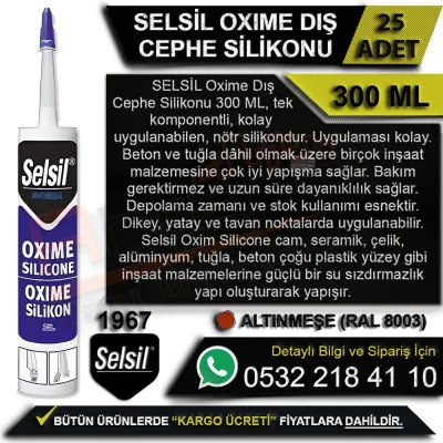 Selsil Oxıme Dış Cephe Silikonu 300 ML Altınmeşe (25 Adet)