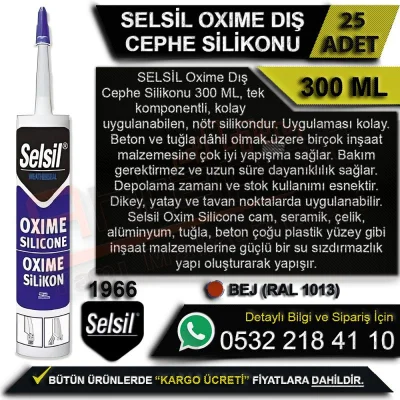 Selsil Oxıme Dış Cephe Silikonu 300 ML Bej (25 Adet)