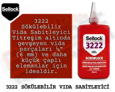 Selsil Sellock 3222 Sökülebilir Vida Sabitleyici 50 ML (12 Adet)