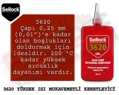 Selsil Sellock 3620 Yüksek Isı Mukavemetli Kenetleyici 250 ML (6 Adet)