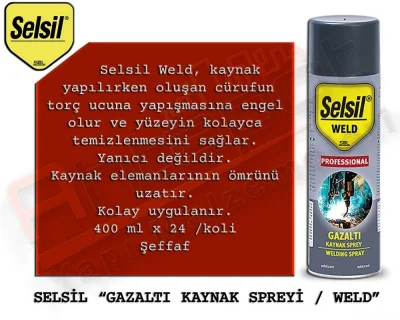 Selsil Silikonlu Gazaltı Kaynak Sprey 400 ML (24 Adet)