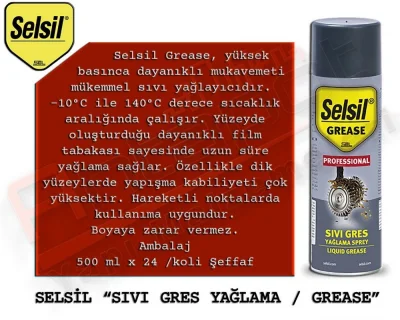Selsil Sıvı Gres Yağlama Spreyi 500 ML (24 Adet)