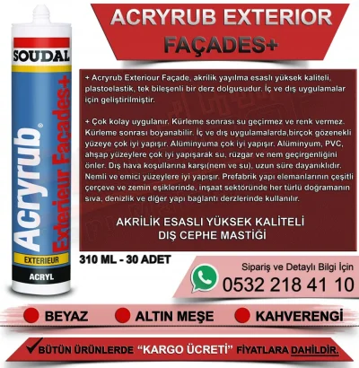 Soudal Acryrub Exterior Dış Cephe Mastiği Kahverengi 310 ML (30 Adet)