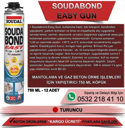 Soudal Easy Gun Gun-Applied Insulation and Bonding Foam 750 ML (12 Pieces)