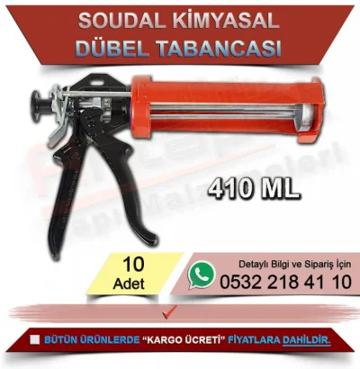Soudal Kimyasal Dübel Tabancası Kırmızı 410 ML (10 Adet)