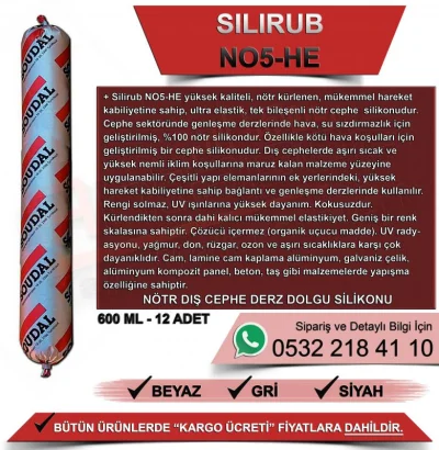 Soudal Silirub No5 Neutral Construction Silicone White 600 ML 12 Pcs)