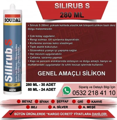 Soudal Silirub S General Purpose Silicone Black 280 ML (30 Pieces)