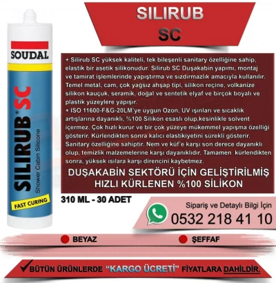 Soudal Silirub Sc Duşakabin Silikonu Beyaz 310 ML (30 Adet)