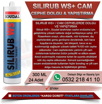 Soudal Silirub Ws+ Dolgu Ve Yapıştırma Silikonu 300 ML (24 Adet)