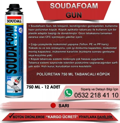 Soudal Soudafoam Gun Poliüretan Köpük 750 ML (12 Adet)