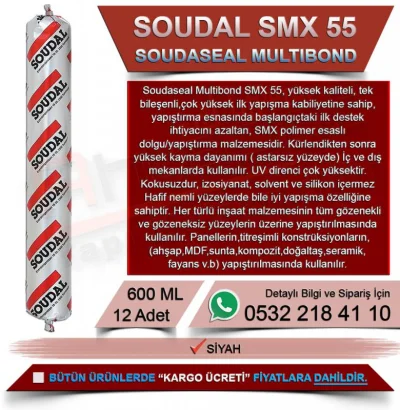 Soudal Soudaseal Multibond Smx 55 Siyah, 600 ML (12 Adet)