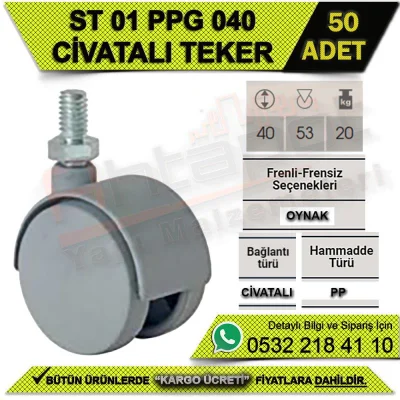 ST 01 PPG 040 Civatalı Teker (50 ADET)