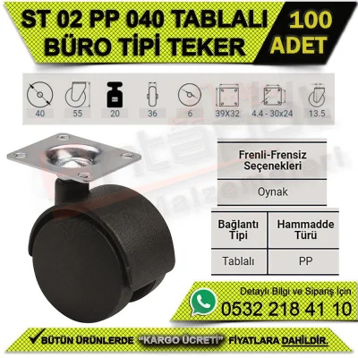ST 02 PP 040 TABLALI BÜRO TİPİ TEKER (100 ADET)