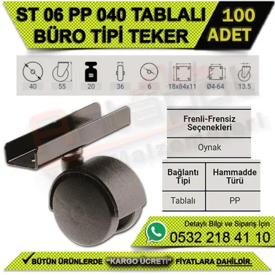 ST 06 PP 040 TABLALI BÜRO TİPİ TEKER (100 ADET)