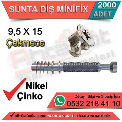 Chipboard Dis Minifix Drawer 9,5x15 Zinc (2000 Pieces)
