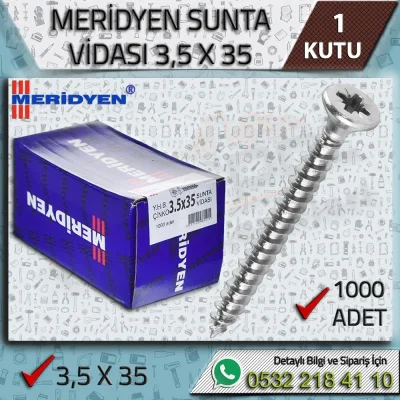 Meridyen Sunta Vidası 3,5x35 1000 Adet