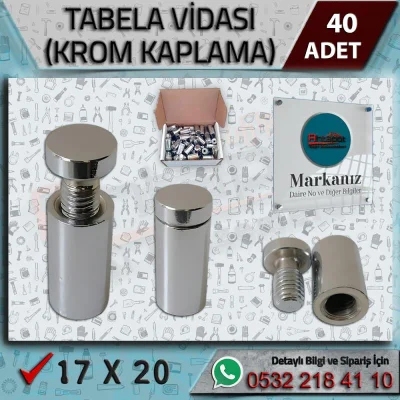 Pleksi Tutucu Tabela Vidası 17x20 (40 Adet)