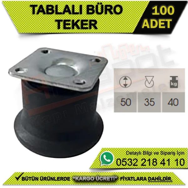 Tablalı Büro Teker (100 ADET) - Tekerlekler Tablalı Büro Teker (100 ADET) | Tekerlekler