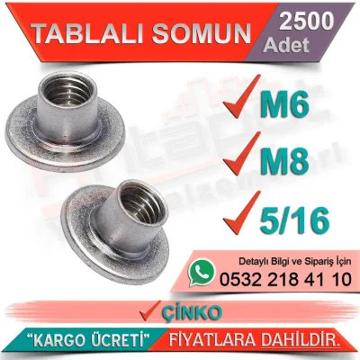 Plate Nut 5/16 Zinc (2500 Pieces)
