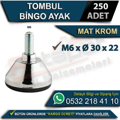 تشابي بينجو فوت M6xØ30x22 كروم مطفي (250 قطعة)