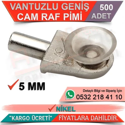 Vantuzlu Raf Pimi Geniş 5 Mm Nikel (500 Adet)