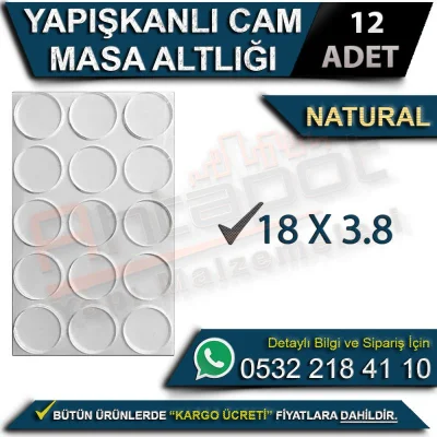 Adhesive Glass Table Mat 18x3.8 (12 Pieces)