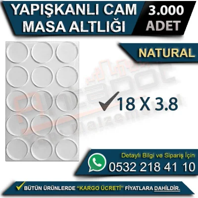Adhesive Glass Table Mat 18x3.8 (3000 Pieces)