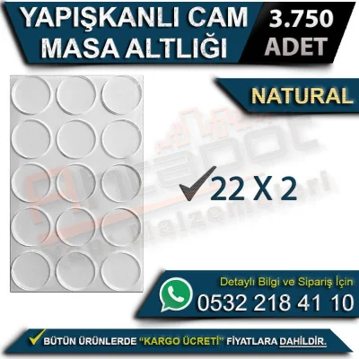 Adhesive Glass Table Mat 22x2 (3750 Pieces)