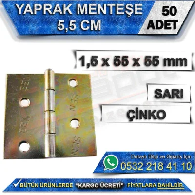Leaf Hinge 5.5 Cm Zinc (50 Pieces)