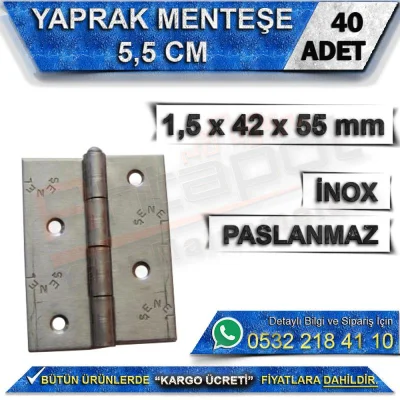Leaf Hinge 5.5 Cm Stainless (40 Pieces)