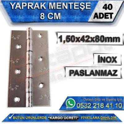 Leaf Hinge 8 Cm Stainless (40 Pieces)