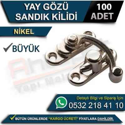 Spring Eye Chest Lock Large Nickel (100 Pieces)